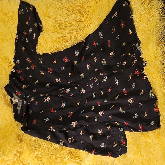 WAS  $99  EYESHADOW Floral Button Down Long Shirt Dress - Picture 3 of 12